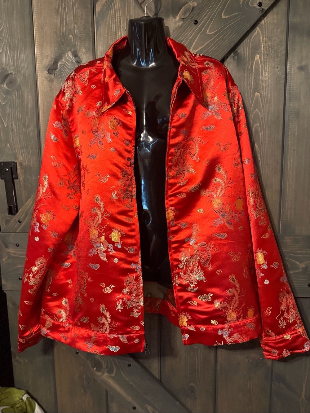 Urban outfitters lightweight dragons Asian inspired zippered jacket Size